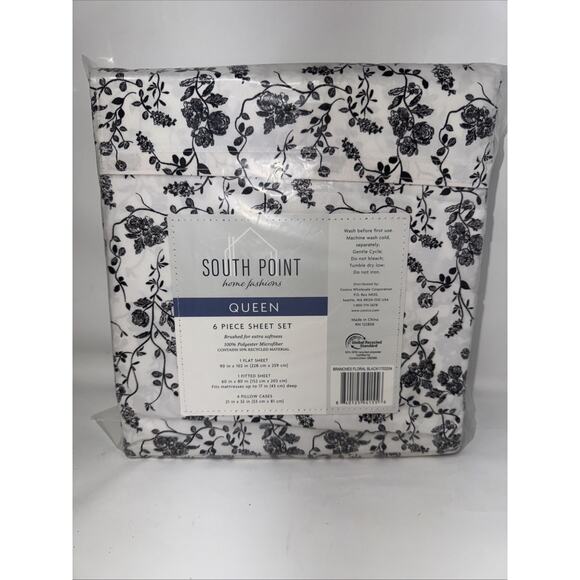 South Point Home Fashions Microfiber 6-piece Queen Sheet Set Branches Floral - Picture 1 of 4